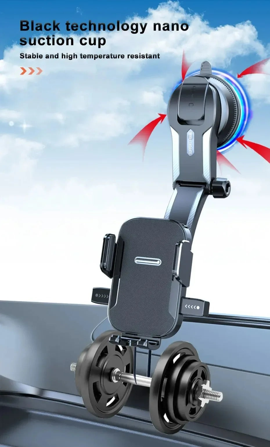 Universal Suction Cup Phone Stand Car Dashboard Windshield Desk Mount for GPS Navigation Car Phone Holder Secure Hanging Bracket
