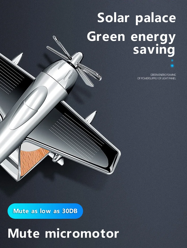 Car interior accessories solar airplane model center console decoration air freshener