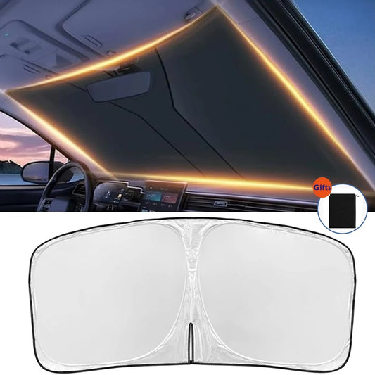 Car Sunshade Front Windshield Titanium Silver Thickened Shade Cover Foldable Sun Shade Car Interior UV Protection Accessories