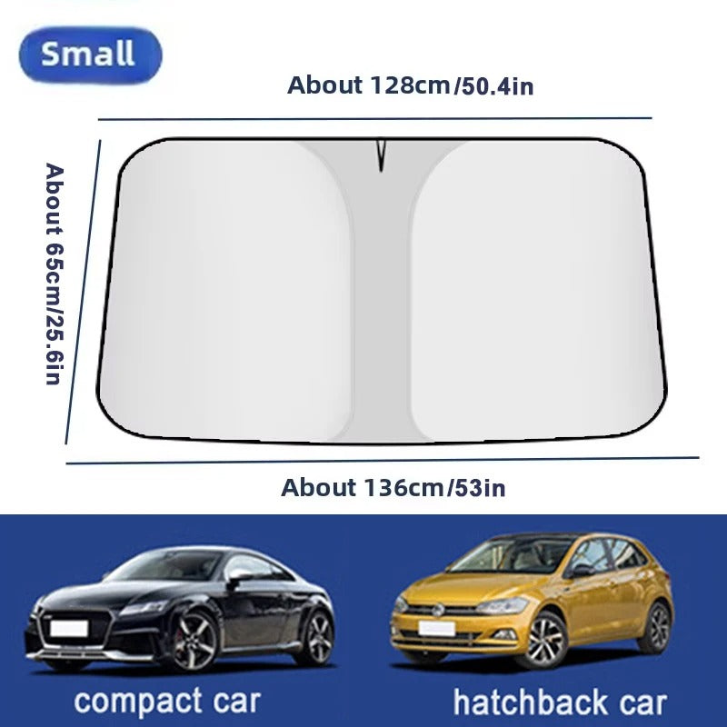 Car Sunshade Front Windshield Titanium Silver Thickened Shade Cover Foldable Sun Shade Car Interior UV Protection Accessories