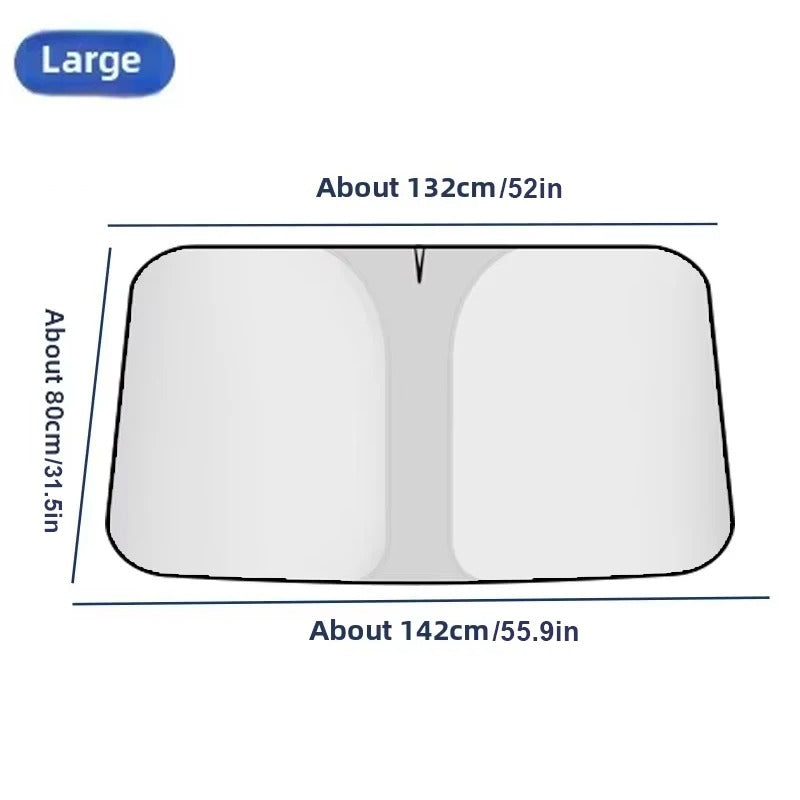 Car Sunshade Front Windshield Titanium Silver Thickened Shade Cover Foldable Sun Shade Car Interior UV Protection Accessories